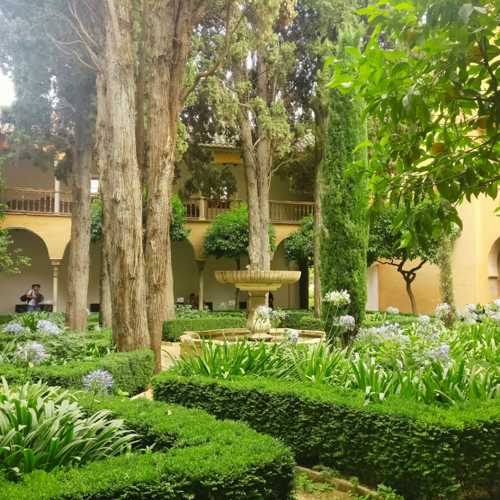 Daraxa's Garden - Garden of the Orange Trees, Garden of the Marbles - (Jardín de los Naranjos, Jardín de los Mármoles in Spanish), Nasrid Palaces, Alhambra, Province of Granada, Andalusia, Spain