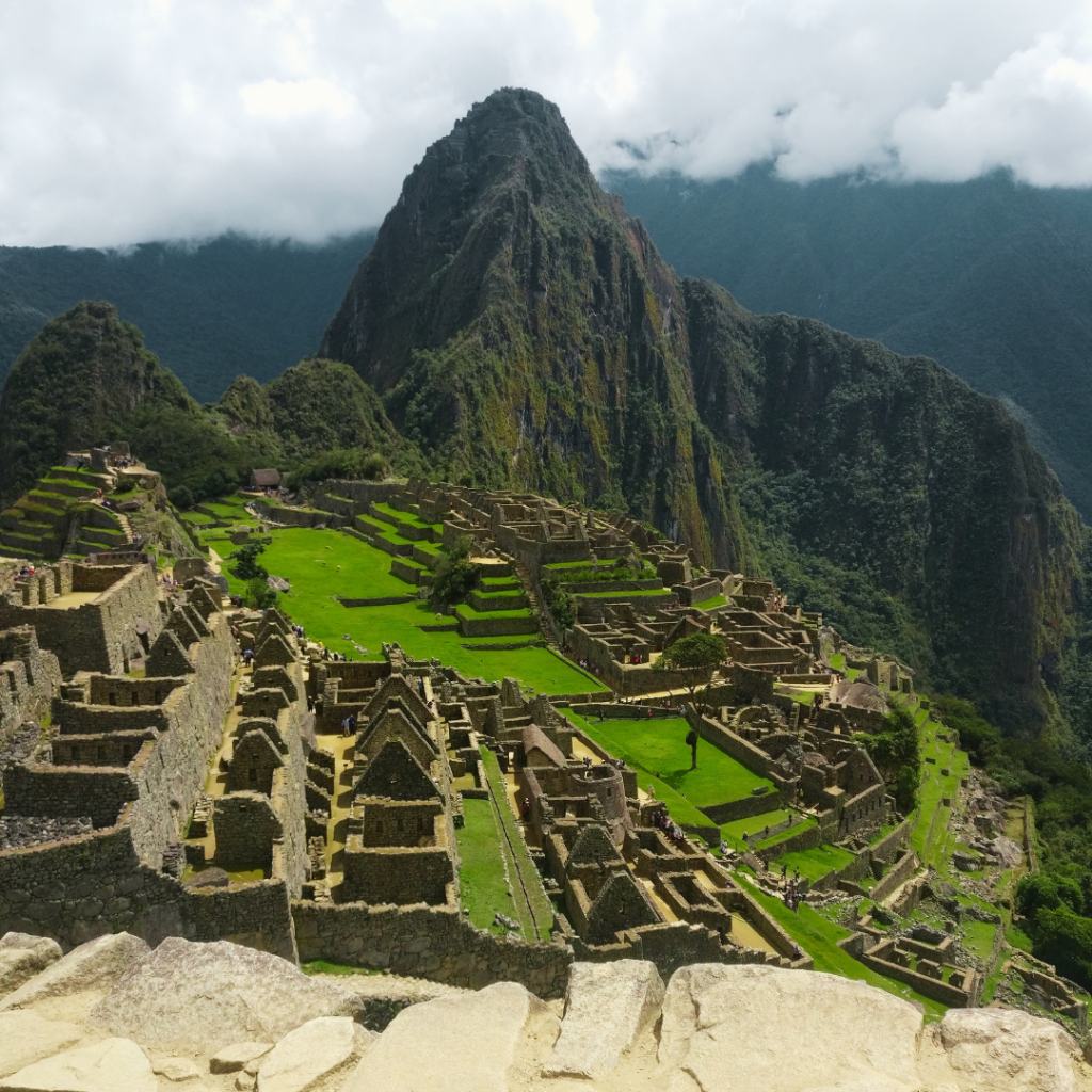 Ruins of the Historic Sanctuary of Machu Picchu, Inca citadel of the Inca Empire and civilisation (Andean civilizations and pre-Columbian era), sometimes referred as the ‘Lost City of the Incas’, one of the New Seven Wonders of the World, , Eastern Andes Mountains, Urubamba Province, Cusco Region, Peru